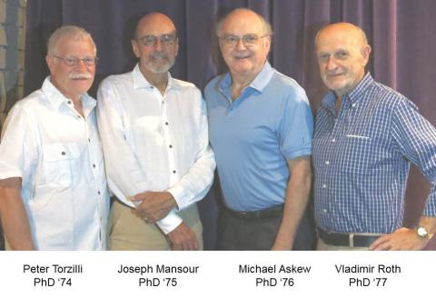 Peter Torzilli PhD '74, Joseph Mansour PhD '75, Michael Askew PhD '76, Vladimir Roth PhD '77
